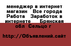 менеджер в интернет магазин - Все города Работа » Заработок в интернете   . Брянская обл.,Сельцо г.